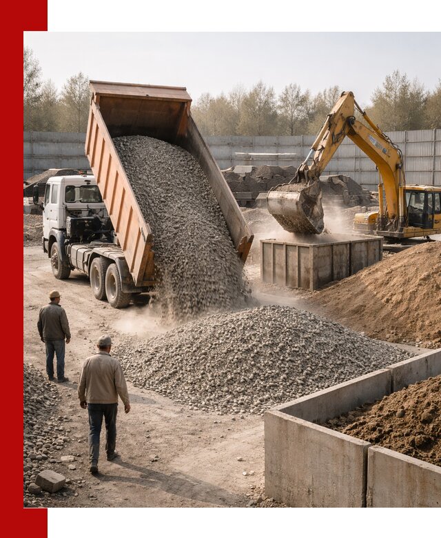 Доставка нерудных материалов с погрузкой и разгрузкой в Туймазах