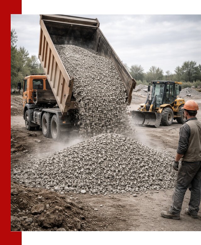 Доставка щебня в Туймазах крупными и мелкими фракциями