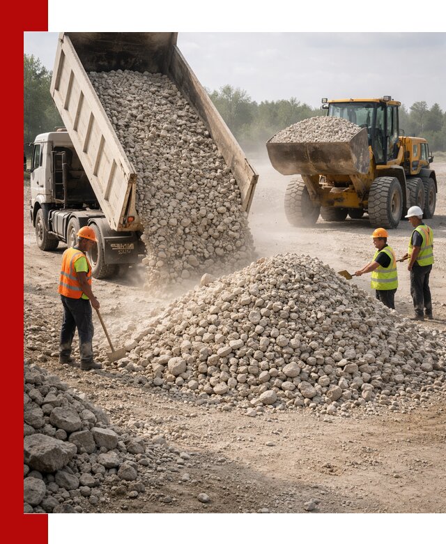 Доставка известнякового щебня фр. 40-70 в Туймазы