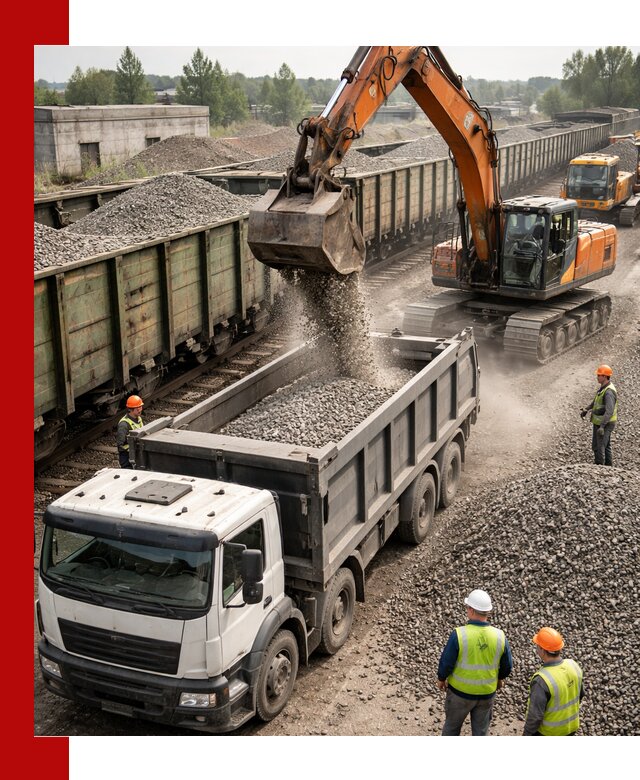 Железнодорожный щебень фракция 25–60 для поставок в Туймазы