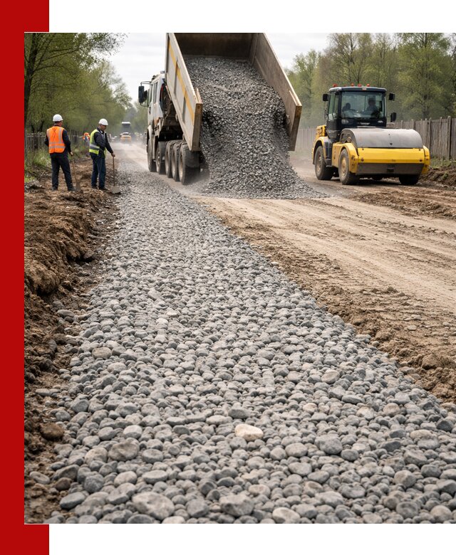 Доставка щебня для отсыпки дорог в Туймазах высокого качества