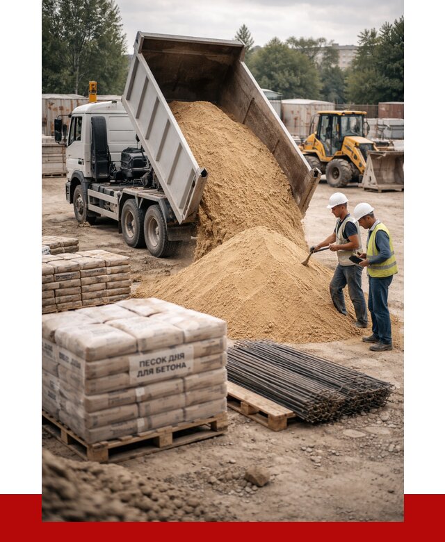 Песок для бетона в Туймазах от 2548 р. с доставкой, ПРОНЕРУДТмз