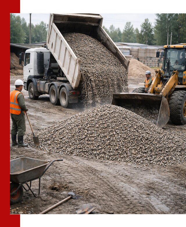 Мытый гравий с доставкой в Туймазах от карьера до участка