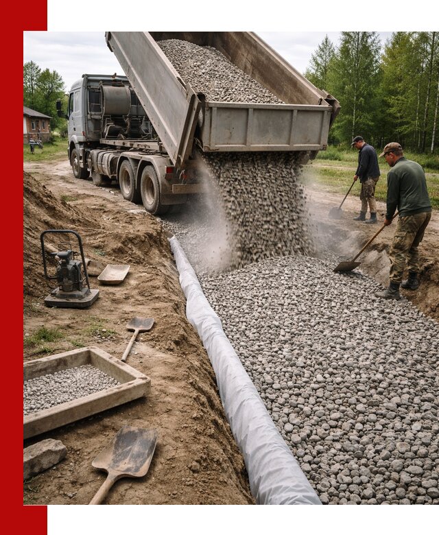 Гравий для дренажа с доставкой в Туймазах качественный и недорогой