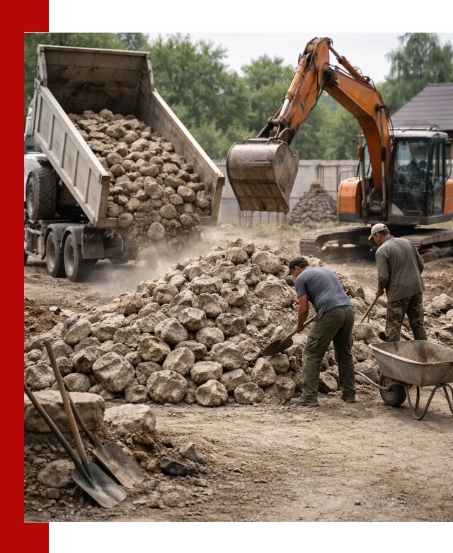 Доставка и разгрузка бутового камня в Туймазах