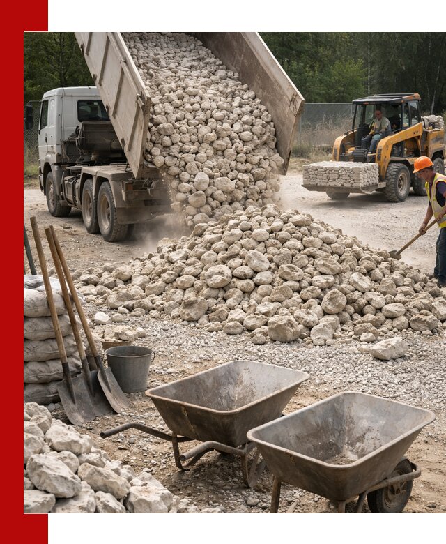 Доставка и продажа бутового известнякового камня в Туймазах