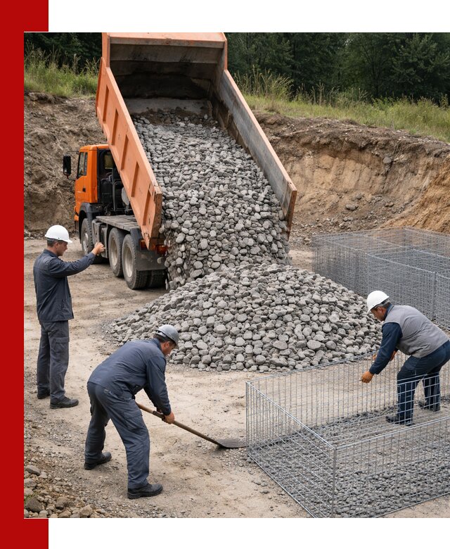 Камень для габионов с доставкой в Туймазах быстро и надёжно