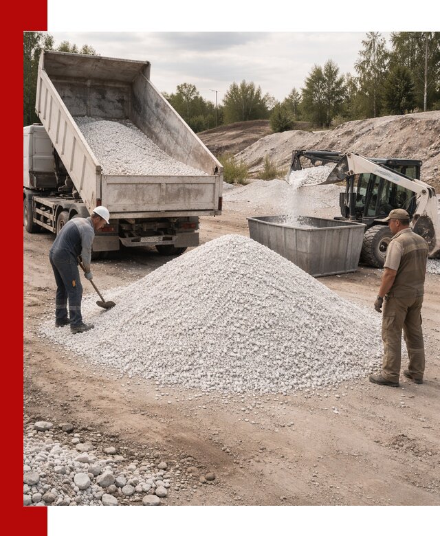 Доставка и продажа белой мраморной крошки в Туймазы