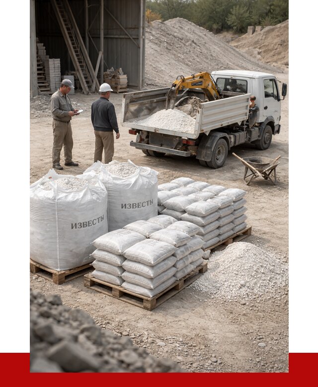 Известь строительная в Туймазах с доставкой от 4280 р. | ПРОНЕРУДТмз
