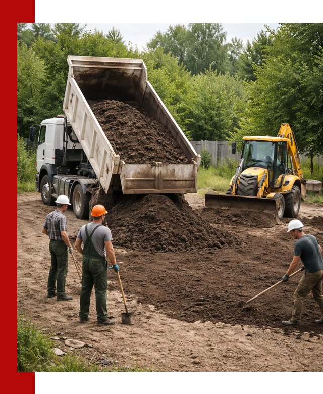 Доставка и укладка грунта для выравнивания участка в Туймазах