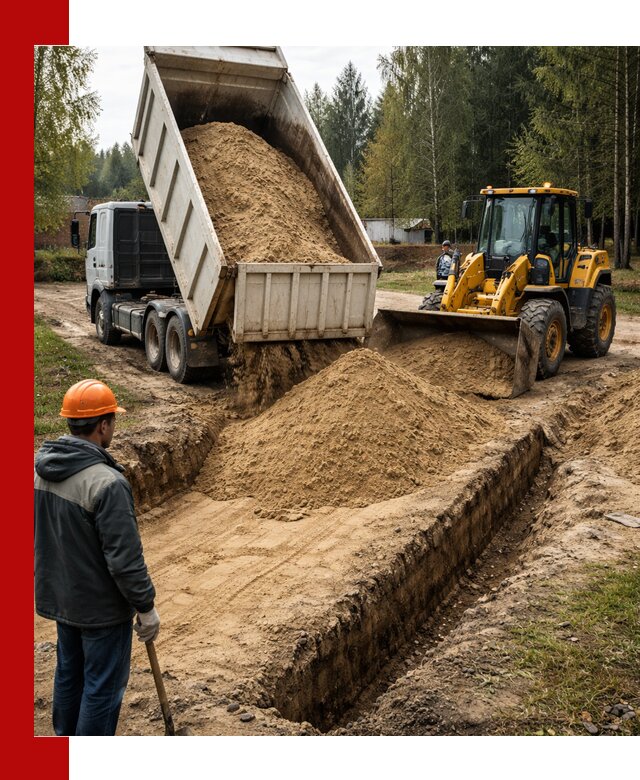 Доставка песчаного грунта в Туймазах для строительных работ