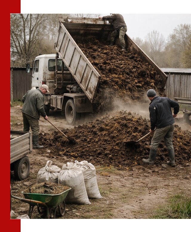 Доставка коровьего навоза самосвалом в Туймазах