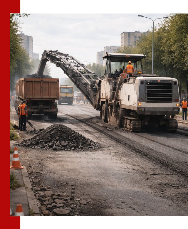 Фрезерованный асфальт в Туймазах — удаление и вывоз старого покрытия