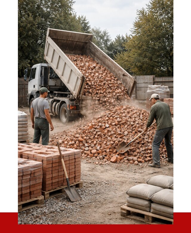 Бой кирпича в Туймазах с доставкой от 4280 руб/куб | ПРОНЕРУДТмз