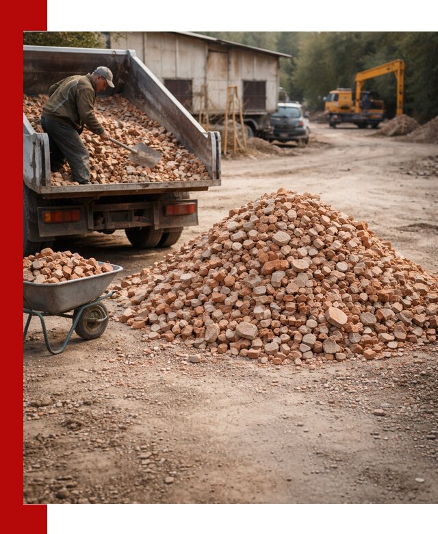 Доставка и подушка из боя кирпича с разгрузкой в Туймазах