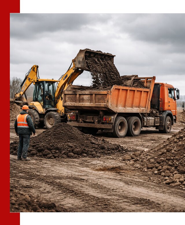 Вывоз грунта и строительного мусора в Туймазах грузовыми самосвалами